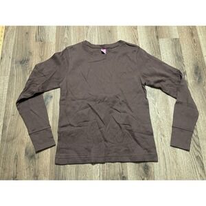 LAT Shirt, Women's Size Small, Brown, Long Sleeve, Round Neck